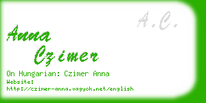 anna czimer business card
